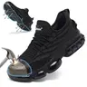 Unisex Steel Toe Work Safety Shoes - Black, Durable Lace-Up, Mesh Breathable, Lightweight, Puncture-Resistant, Anti-Smashing, Orthotic Memory Foam Support, Closed Worker Footwear for Outdoor Trekking