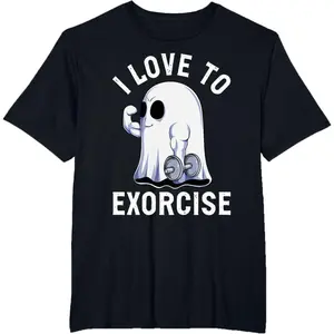 Ghost Funny Gym Workout Bodybuilding Humor Spooky Halloween T-Shirt