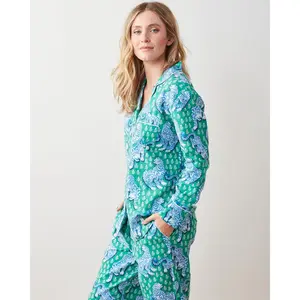 Tiger Queen - Lightweight Flannel Long PJ Set - Jade