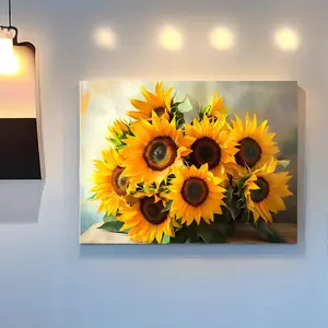 Sunflower Canvas Art Print - Wooden Frame, Creative Wall Decoration, Suitable for Home, Bedroom, Kitchen, Living Room, Bathroom, Hotel, Cafe, Office, Perfect Room Decoration