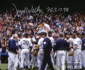 David Wells New York Yankees Autographed 8" x 10" Perfect Game Carry Off Photograph with "PG 5-17-98" Inscription - Fanatics Authentic Certified