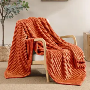 GentleSoft Cozy Blanket, Classic Stripe Pattern, Ideal for Bed,Couch, Travel,Camping, All Seasons,Home Bedroom Decor