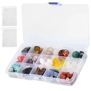 15 Assorted Healing Stones Crystals Bulk Tumbled Polished Stone Chips Natural Chakra Quartz Crystal Gemstones for Reiki Meditation Therapy Beginners Home Decor Christmas Gift - Home Improvement.