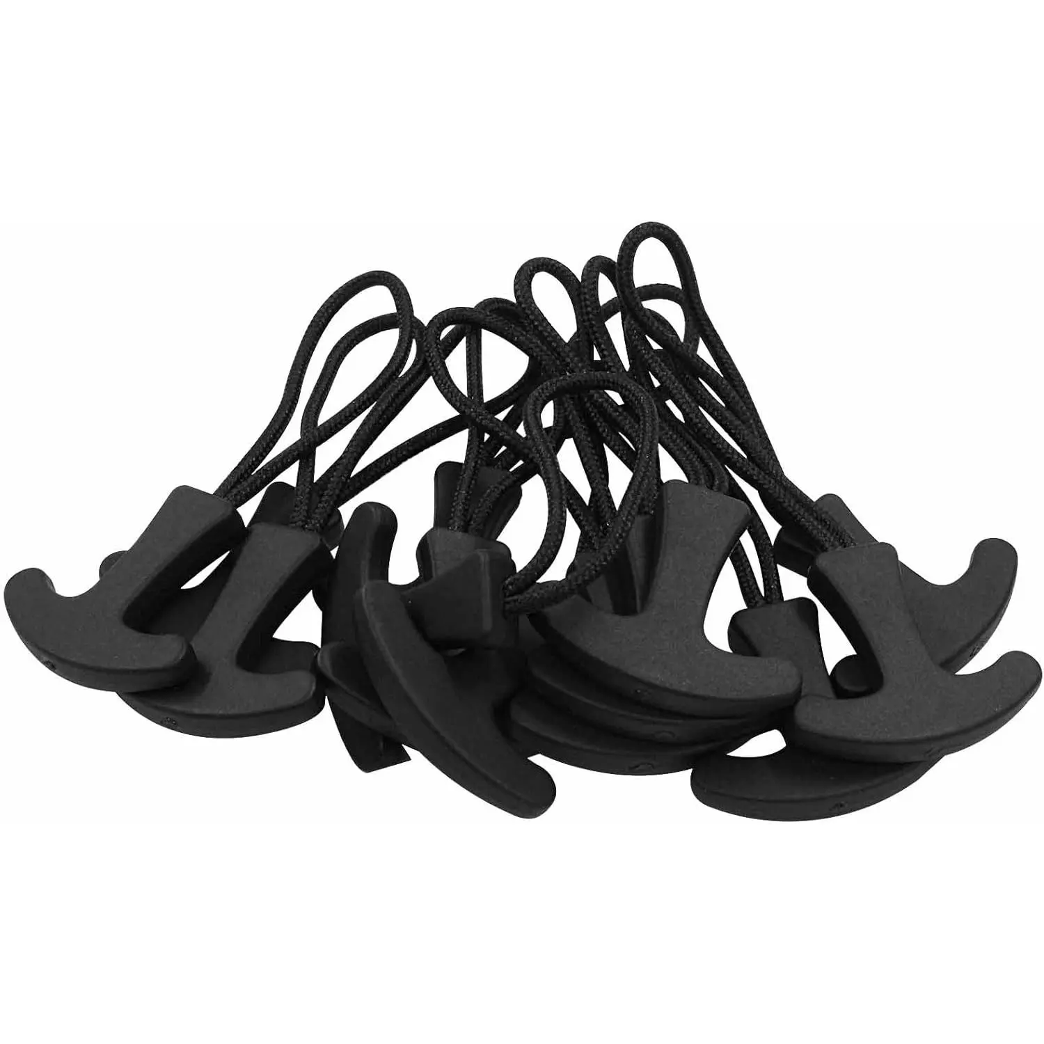 20 Pack T-Shaped Zipper Pull Tab, Soft Nylon Black Zipper Pull Extender for Backpack Luggage Handbag Purse, Repair Replacement