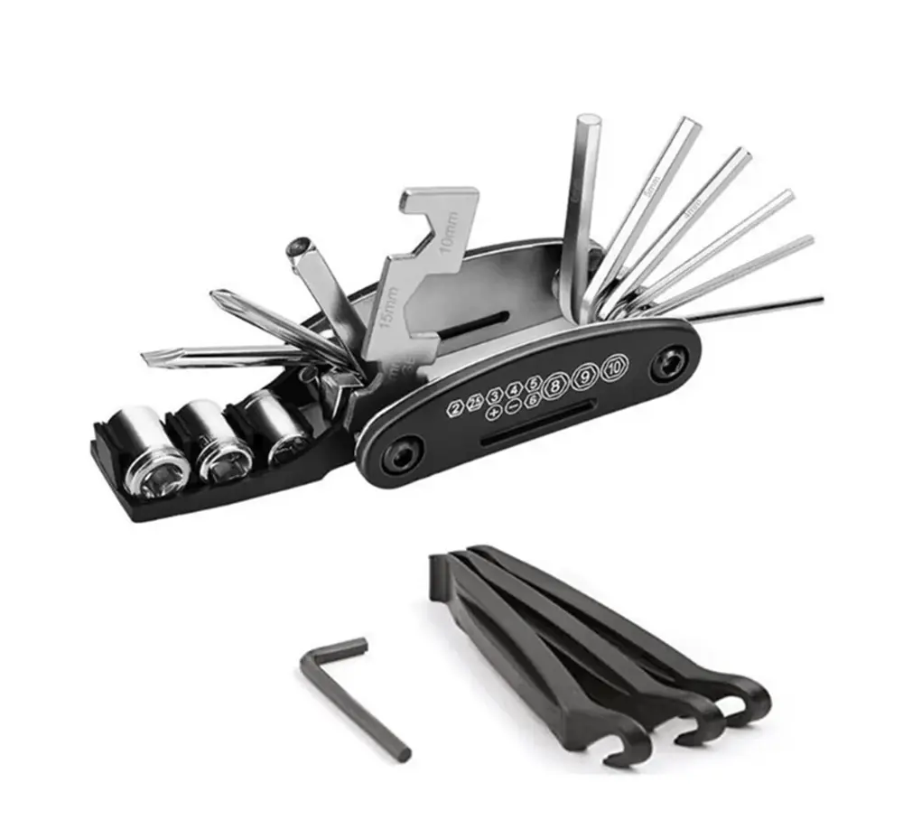 TIKA 16-in-1 Bike Repair Multi Tool Kit with Tire Levers, Hex Wrench and Spoke Wrench for Road and Mountain Bikes