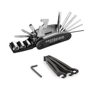 16-in-1 Bike Repair Tool Kit – Bicycle Multitool with Tire Levers, Hex & Spoke Wrench for Road & Mountain Bikes, Essential Multi-Function Accessories Set by TIKA