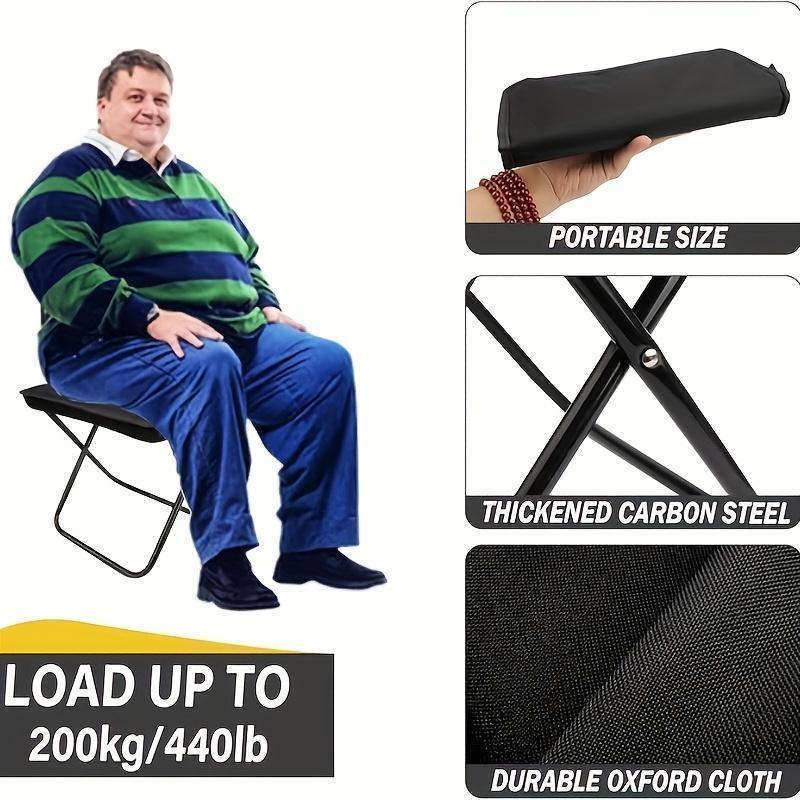 Portable Folding Stool with Carry Bag, Lightweight Foldable Stool, collapsible stools, Outdoor Chair with Pocket, Travel, Bbq, Fishing, Beach, Picnic, Camping Folding Chairs, Folding Lawn Chair, Sturdy Outdoor Bench, Camping Furniture