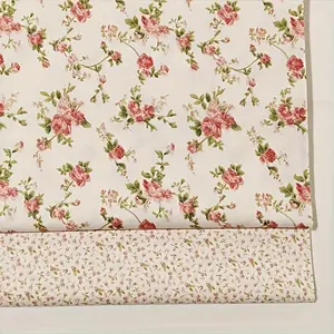 1pc Red Floral Print 100% Cotton Precut - Soft, Breathable & Durable Craft Material for DIY Sewing, Quilting, Doll Clothes, Upholstery & Patchwork - Machine Washable, Sewing Supplies Accessories
