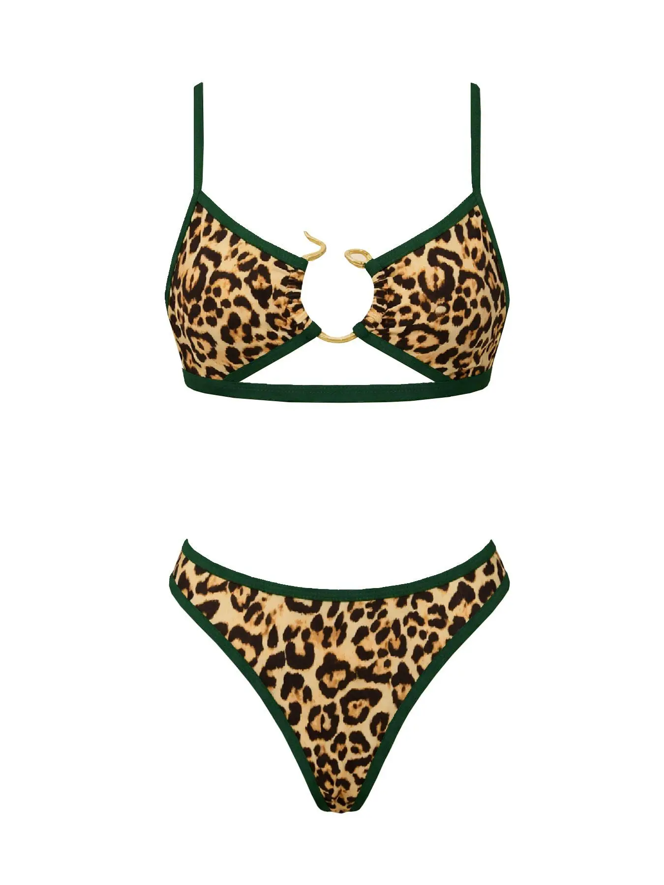 2026 New Women’s Leopard Print Bikini, Fashionable Sexy Low-Waist Two-Piece Swimsuit Set, Casual Vacation Beachwear Pool Party Outfit
