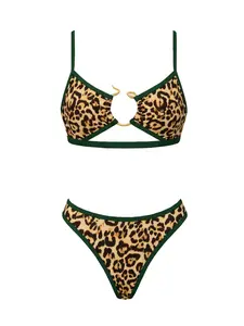 2026 New Women’s Leopard Print Bikini, Fashionable Sexy Low-Waist Two-Piece Swimsuit Set, Casual Vacation Beachwear Pool Party Outfit