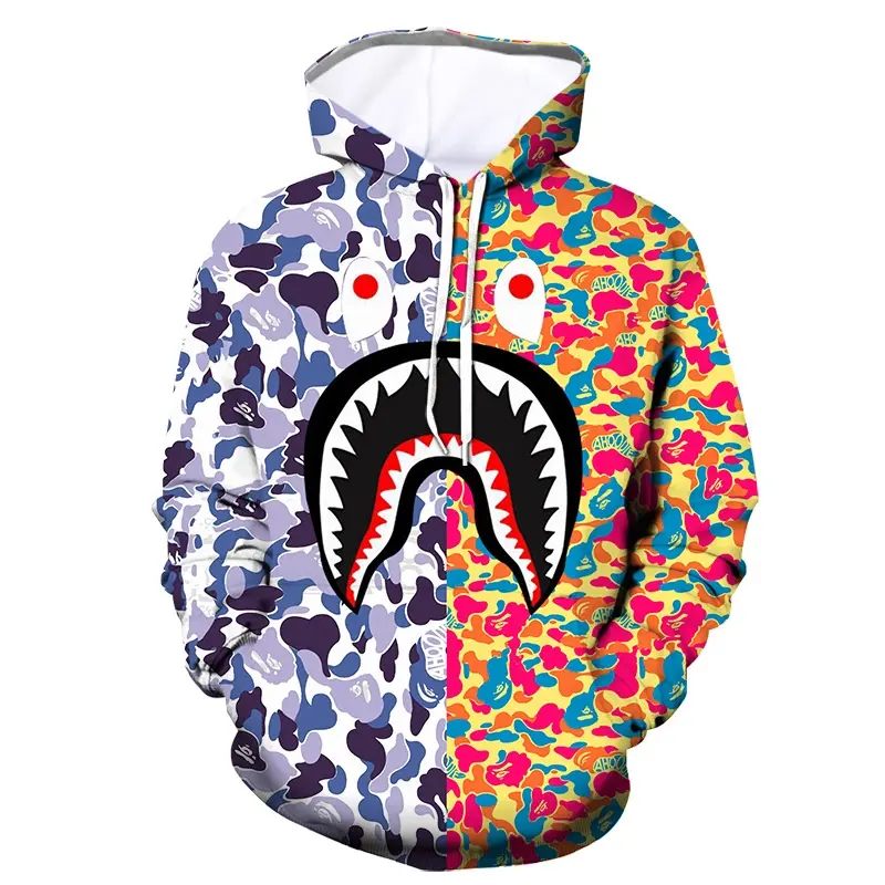 2026 New Fashion Men'S Women's Hoodie Shark Series 3D Digital Printed Sweatshirt Unisex Casual Long Sleeve Pullover Clothes
