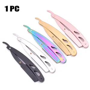 1PC Men Foldable Stainless Steel Blades Old-fashioned Razor Manual Shaving Face Scraper Barber Razor Body Face Hair Removal Knife Razor Edge Steel Folding Shaving Knife Hair Removal Tools Shaving Razor With Blade