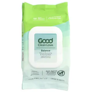 Good Clean Love Balance, Personal Moisturizing & Cleansing Wipes, 30 Wipes