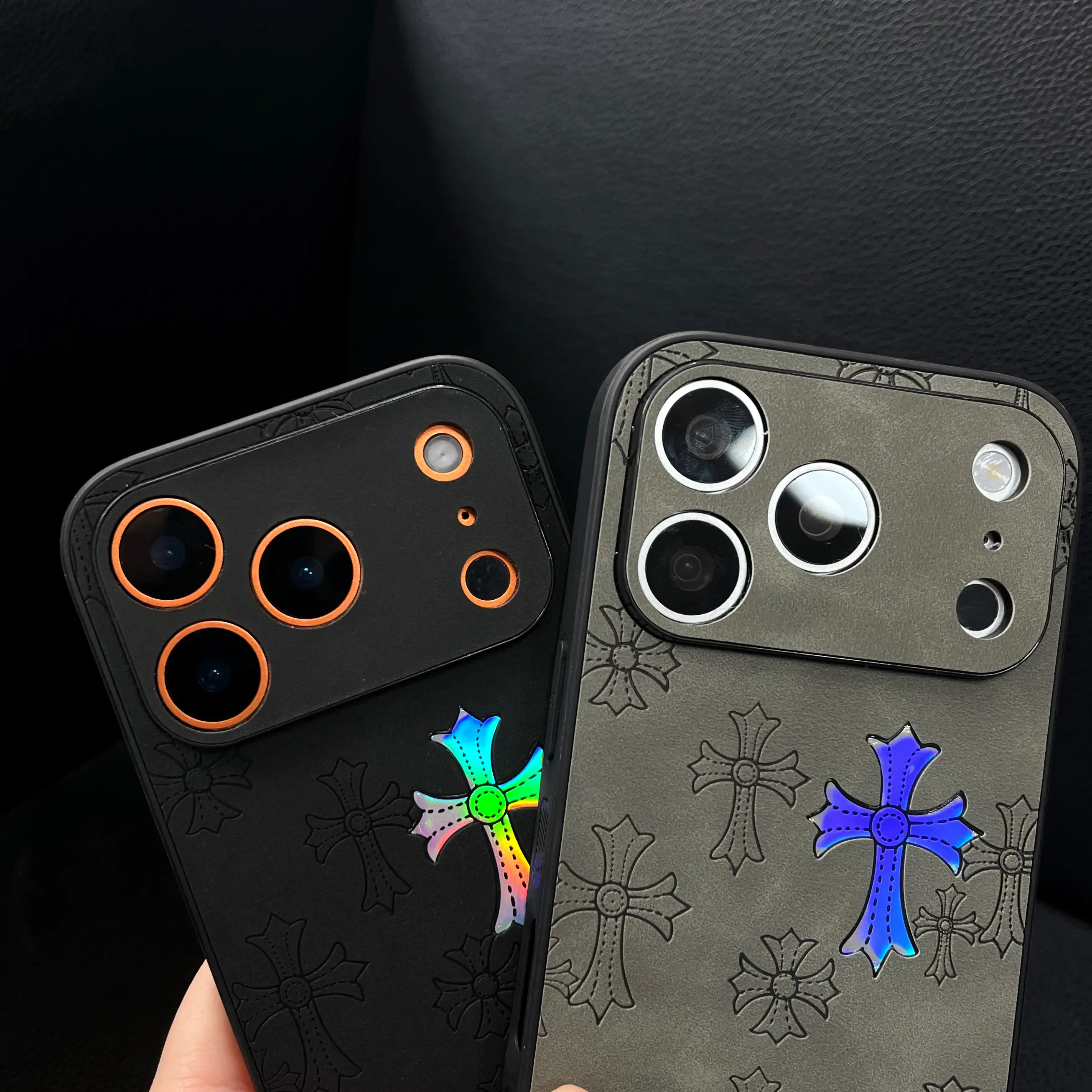 Premium gradient laser-etched cross-pattern phone case for the new iPhone 17/16/15/14/ Premium gradient laser-etched cross-pattern phone case for the new iPhone 17/16/15/14/