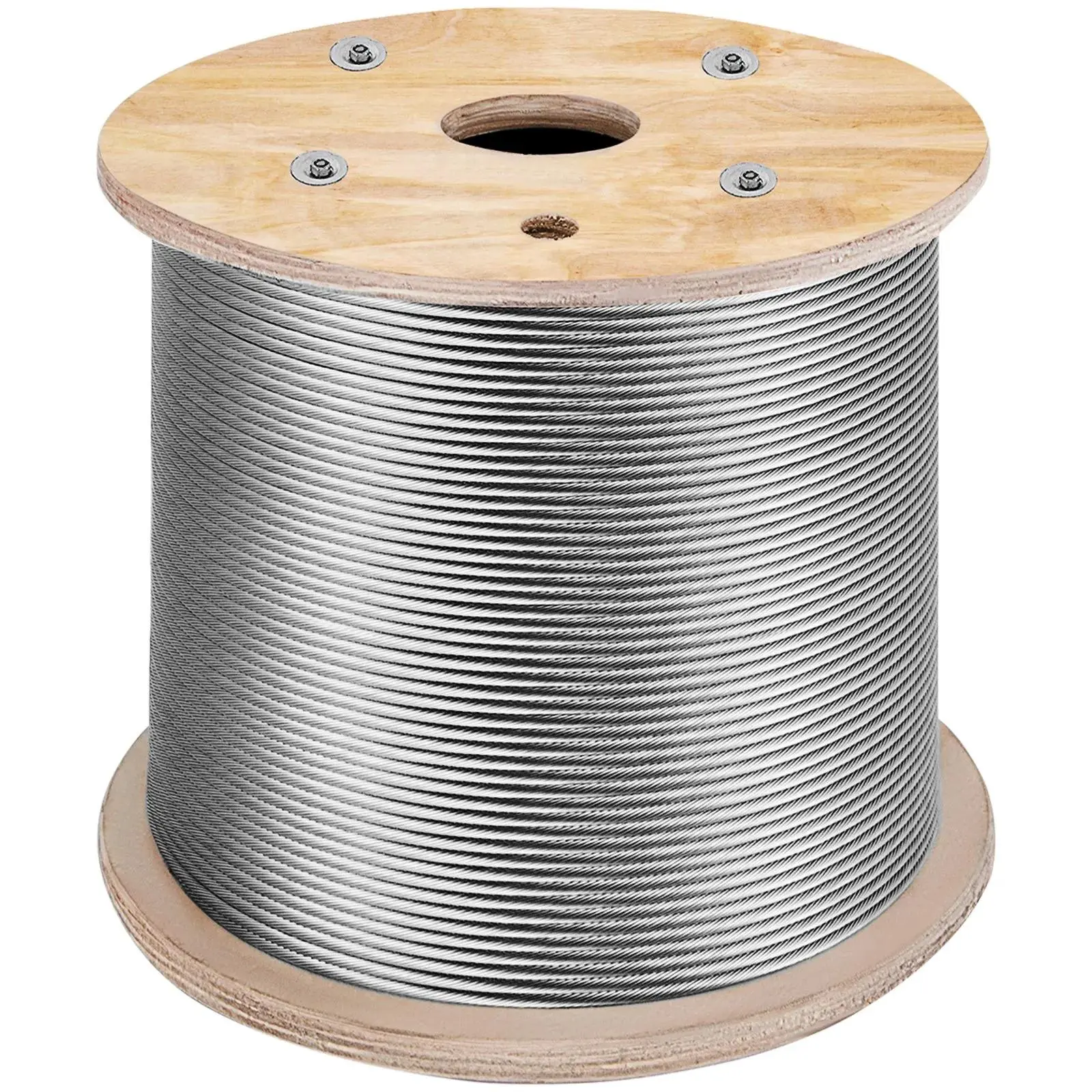 1/8" x 500ft 316 Marine Grade Stainless Steel Cable Railing - 1x19 Strands Braided Aircraft Cable for Deck Rail, Stair Handrail, Porch & Fence Balusters