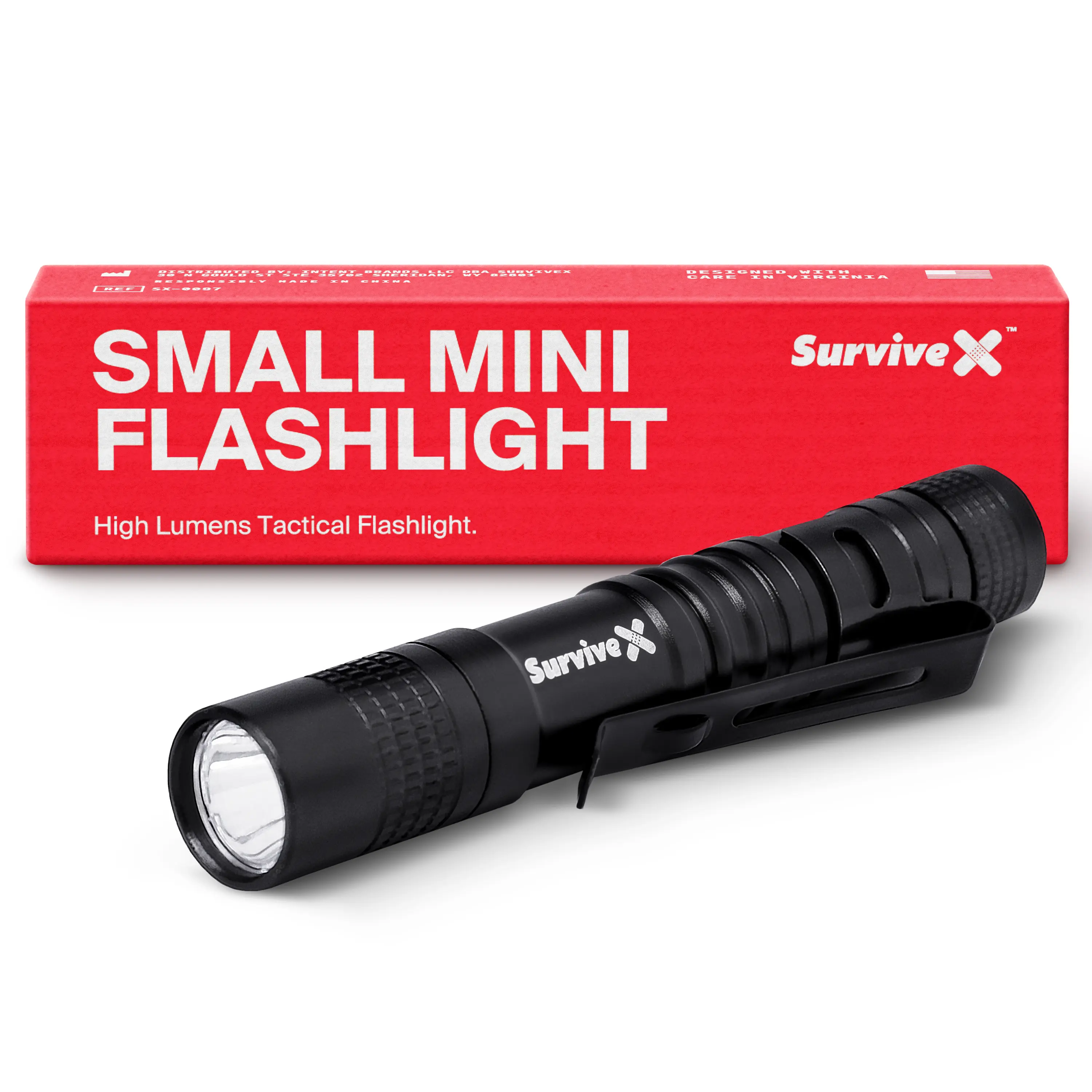 SurviveX Mini Flashlight for Sports and Camping - Black SurviveX Mini Flashlight for Sports and Camping - Black