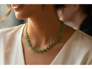 Emerald Clover Tennis Necklace
