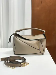 Pre-owned Loewe Leather Crossbody Bags Small Calfskin Puzzle Bag Sand