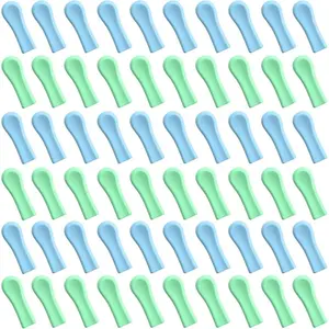 60 Pieces Ear Cleaner Tips-Ear Cleaner Replacement Tips, Ear Spoon Tips, Silicone Soft Cleaning Reuse Cap for Ear Wax Removal Tool Accessories (Blue & Green)