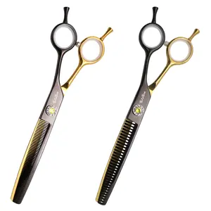 7 Inch 33/60 Teeth Thinning Shears for Dog Grooming, 25 Degree Curved Chunker Blending Scissors, Japanese VG10 Steel Sharp Cat Shear Professional Pet Grooming Tool for Dogs Cats Face and Paws