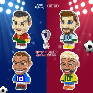 SCB9001 micro blocks are used to build SCBlock World Cup player toys