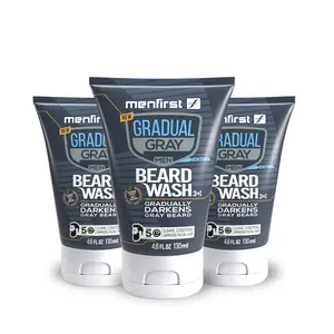 Menfirst Gradual Gray - Beard Wash - Darkening Formula - 3 Pack - 4.6 Oz Each