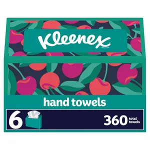 Kleenex Disposable Paper Hand Towels, 6 Boxes, 60 Tissues per Box (360 Total Tissues), Packaging May Vary