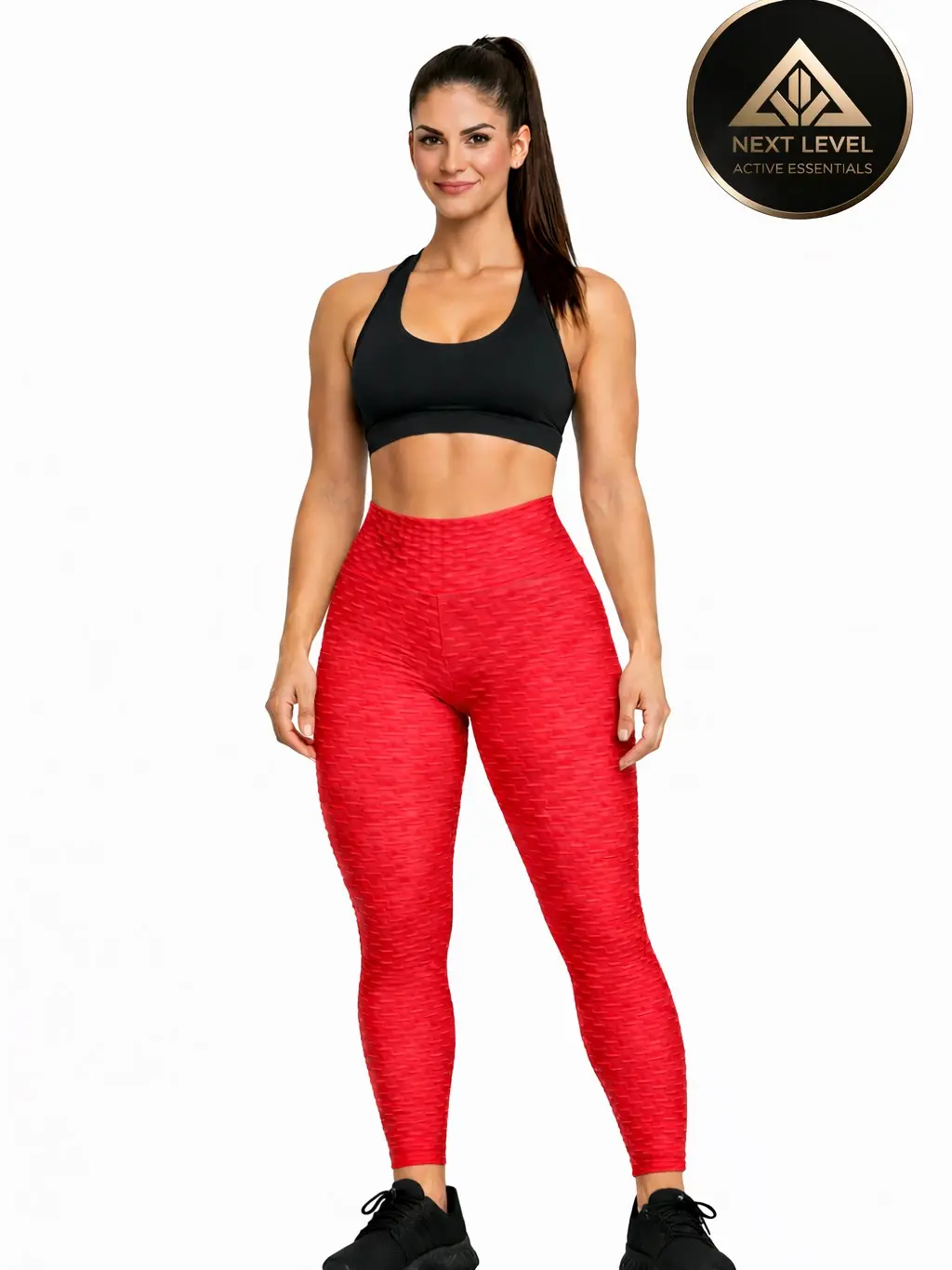 Next Level Active Essentials Women's Seamless Bubble Leggings High Waist Hip Lift Yoga Tights Ultra Stretchy Elastic Fabric for Gym & Jogging