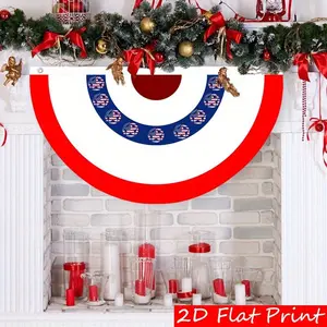 1pc Semi-Circular Fan-Shaped Christmas Outdoor Banner, Unique Half-Round Holiday Yard Flag for Front Porch, Durable Polyester for Halloween & Christmas Celebrations