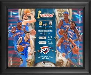 Oklahoma City Thunder Framed 13" x 16" 2025 NBA Finals Champions Collage