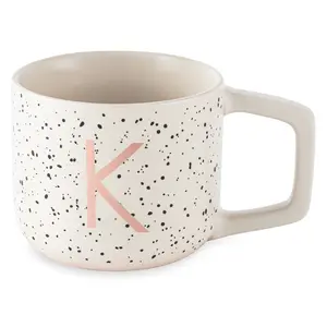 Thyme & Table Stoneware Monogram K Mug, White Speckled