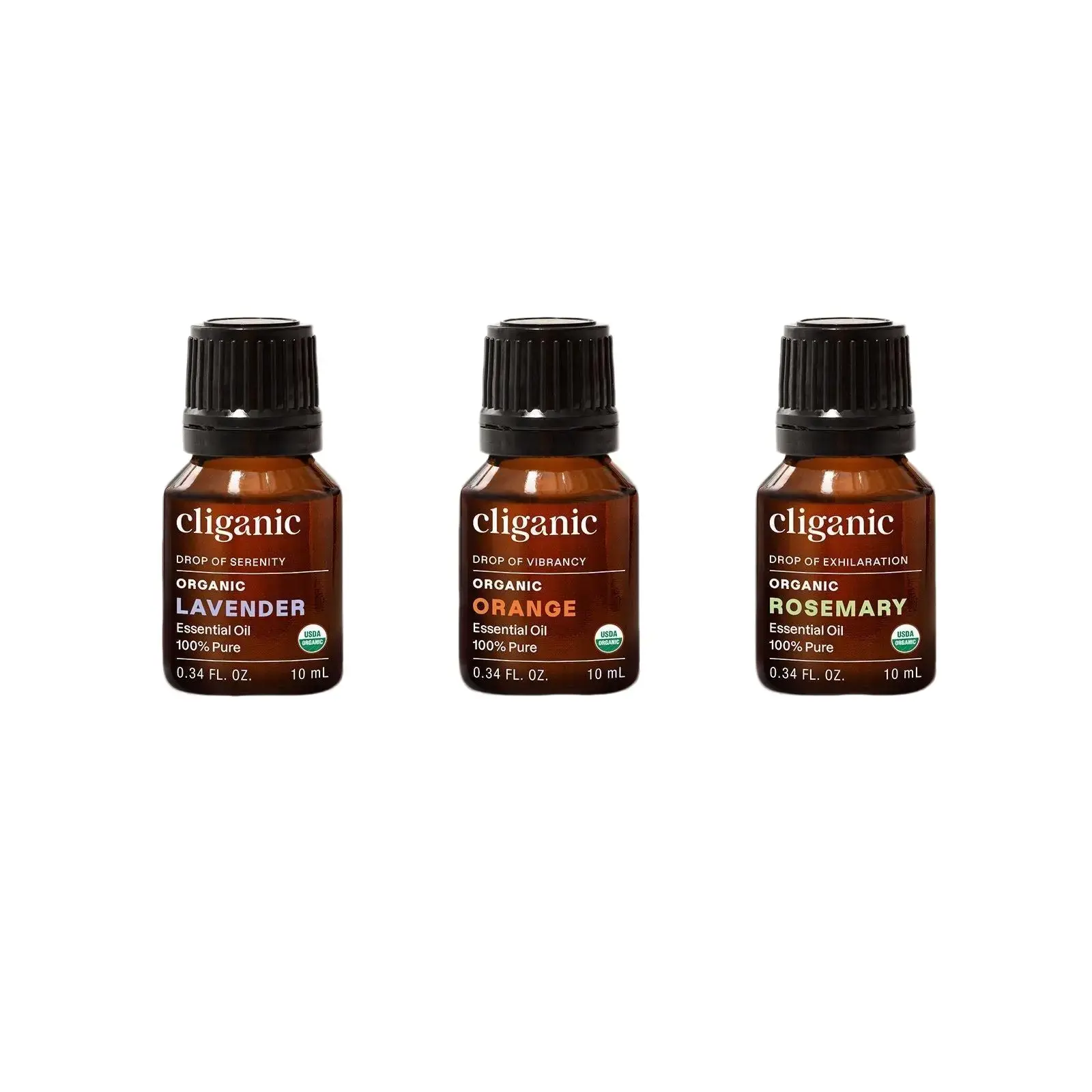 Cliganic Essential Oil Beginners Kit – Organic Lavender, Rosemary & Sweet Orange Essential Oils 3-Piece Aromatherapy Set