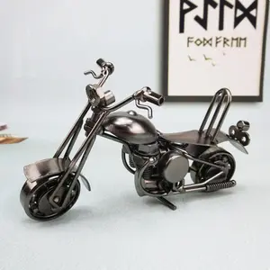 Vintage Metal Motorcycle Model, Car Decoration Art, Retro Metal Motorcycle Gift, Collector's Item, Home Desktop Ornament, Birthday Present, Home Decor Accessory