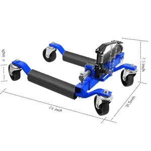 1500lbs Heavy Duty Hydraulic Car Wheel Dolly Set of 2 – Vehicle Positioning Skates with Ratcheting Foot Pedal Lift – Ideal for Moving Cars, Boats, Motorcycles in Auto Garages