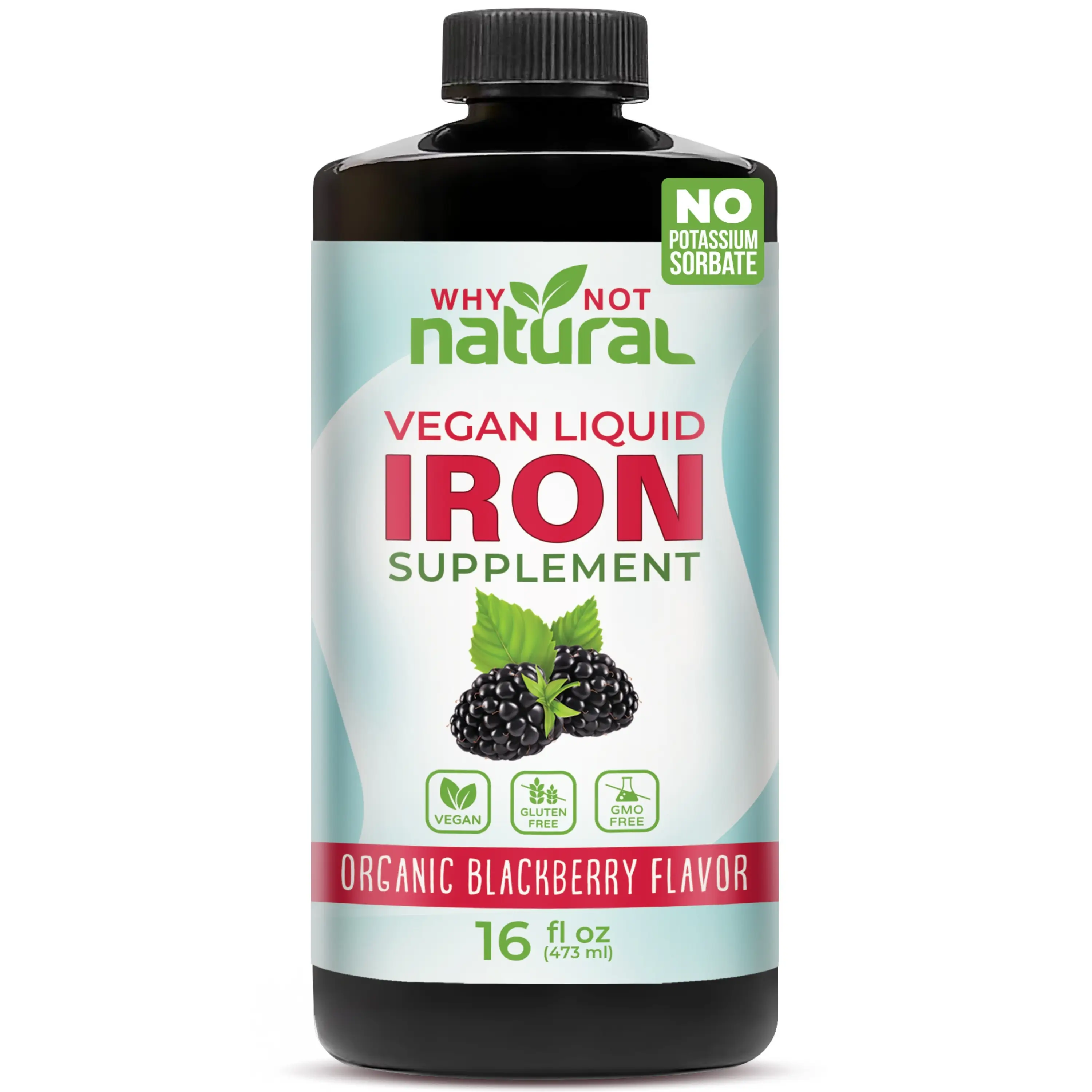Why Not Natural Liquid Iron Bisglycinate Chelate Supplement for Women Men and Kids, Vegan formulation Edible Fitness Healthcare Organic Optimum Dietar