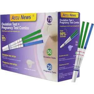 Ovulation & Pregnancy Test Kit Combo, 50 Ovulation Strips + 20 Pregnancy Tests, Easy At-Home Use