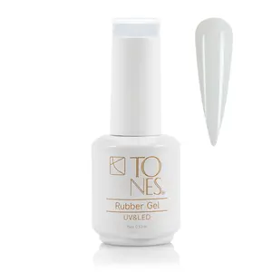 TONES Rubber Base Gel Color #01 - 15 mL Flexible & Strong Primer for Nail Art & Manicure UV/LED Soak Off.