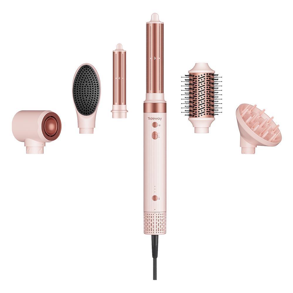 Tideway Prowaver 6-in-1 Ionic Hot Air Styler Wrap - Dual Voltage (100-240V) High-Speed Dryer, Auto Wrap Curlers, Volumizing Blower, Thermal Brush Blowout Tool, Multifunctional Straightener Curler, Smooth Results,Summer Hair Style #DealsForYouDays