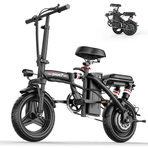 PIKABIKE Z8 BIKE | Peak 1200W | 25MPH | 14" Pneumatic Tires | 22-40 Mile Range l Rear Disc Brake l Foldable l Two Seats