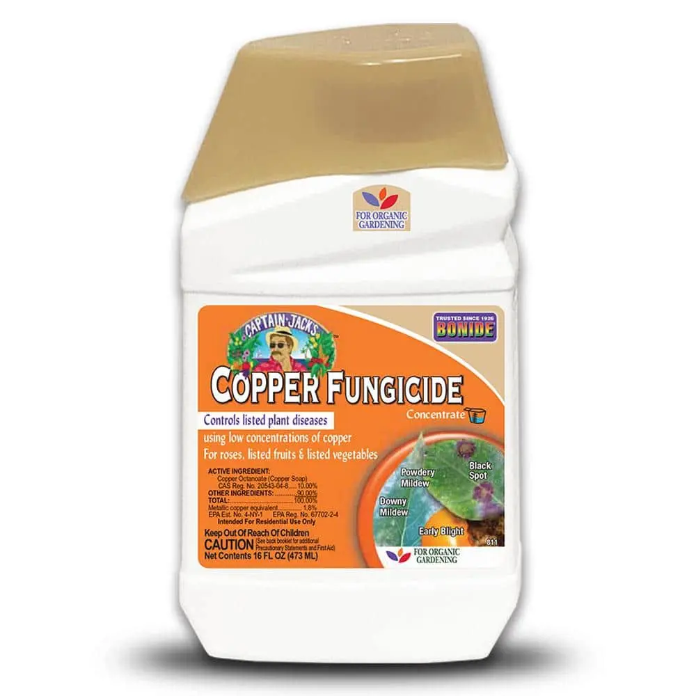 Captain Jack's Copper Fungicide, 16 oz. Concentrate for Organic Gardening, Controls Common Diseases