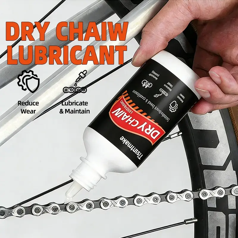 120ml Dry Bike Chain Oil, Anti‑Wear Rustproof Waterproof Bicycle Chain Oil, Noise Reduction Lubricating Fluid for Mountain Road Bike Cycling Maintenance