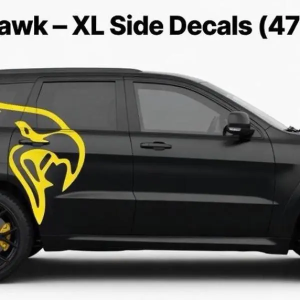 Jeep trackhawk large hawk head decal set