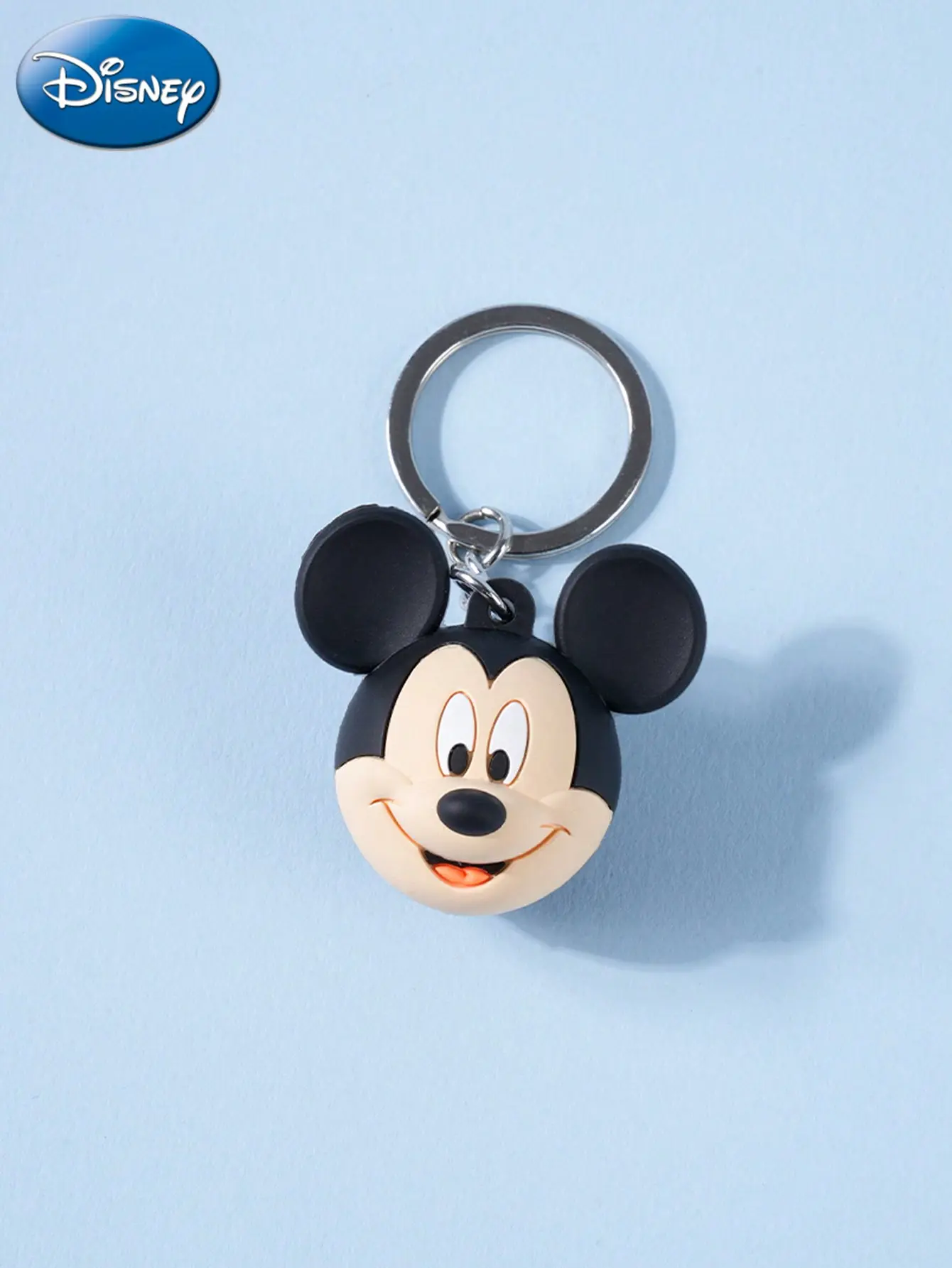 1PC Disney Officially Licensed Mickey Spherical Keychain PVC Mickey's Head Cute Keyring Charm Jewelry Car Key Pendant Cartoon Image Bag Charms Bag Decoration for Family and Friends