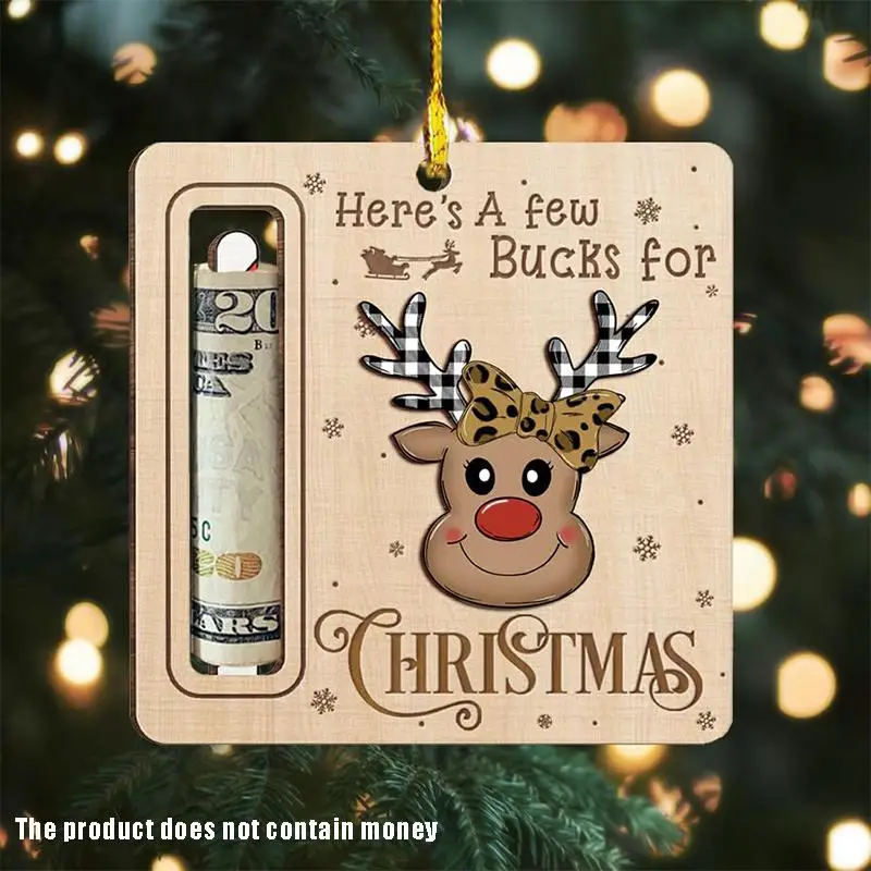 Christmas Themed Wooden Hanging Ornament, 1 Count/4 Counts Creative Christmas Pattern Hanging Decoration, Hanging Decor for Home Party Festival