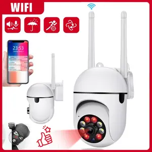 WiFi Security Cameras Outdoor with 360° PTZ, 2K Battery Powered Wireless Cameras for Home Surveillance, Spotlight & Siren/PIR Detection/3MP Color Night Vision/2-Way Talk/IP66/Cloud/SD