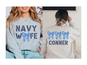 Custom Navy Shirt, Deployment Gift, Military Gifts for Wife, Military Crewneck