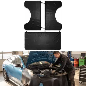 3 Pcs Magnetic Fender Protectors for Mechanics, Heavy Duty Double-Layer Mechanic Fender Covers with Strong Sew-in Magnets & Hooks, Universal Fit Auto Repair Tools (M/L Size)