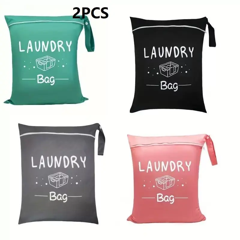 2pcs Large Travel Laundry Bag Washable Wet Dry Bag Diaper Bag Dirty clothes Bag swimsuit Workout Bag for Gym Clothes Laundry Wet Clothes Swimming Pool Yoga College Dorm Wash Bags
