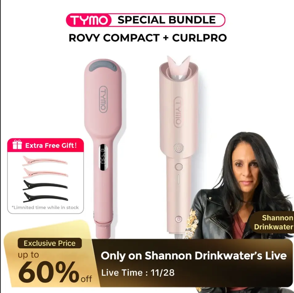 【Viral Curling Duo】TYMO CURLPRO + ROVY COMPACT – Auto Curler & Crimper in One Set,father'sdaygifts,summerhairstyles