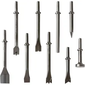 9 Pcs Air Hammer Chisel Bits with 0.401" Shank, Pneumatic Air Hammer Attachments for Masonry, Tile, Concrete and Rust Removal